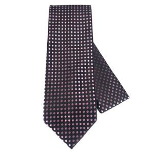 Veronelli by Karl Knox Men's Tie Hanky Set Black with Pink Polka Dots 3.5" Wide